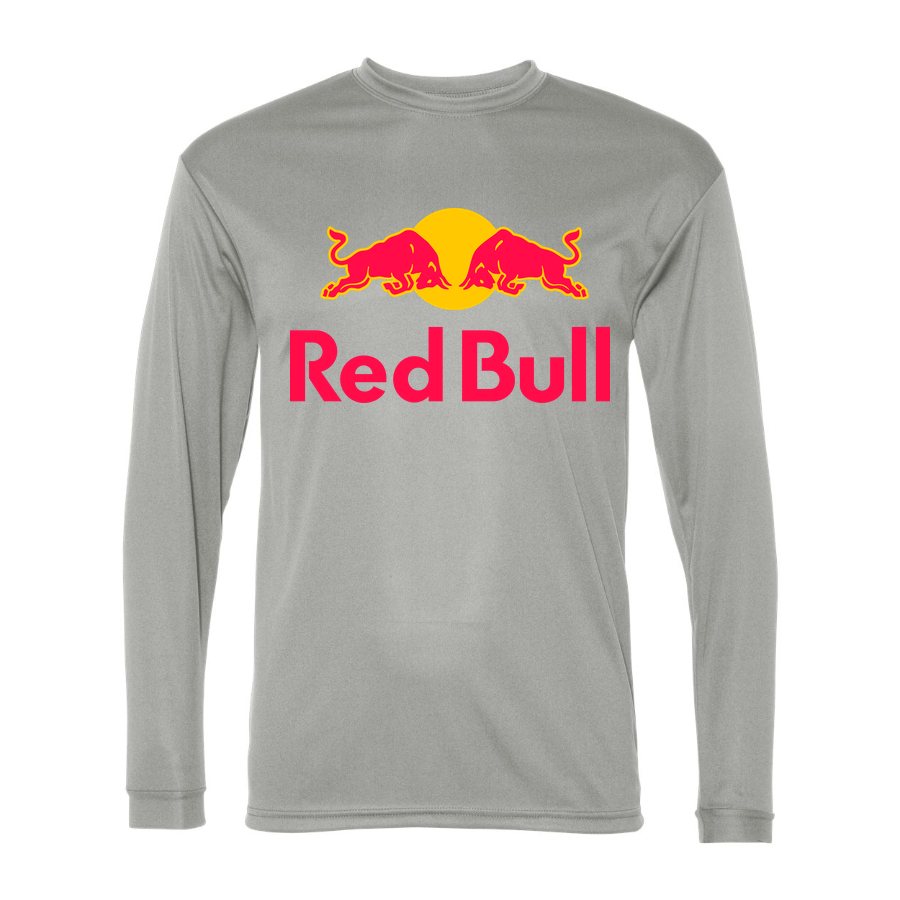 Men's Red Bull Polyester Long Sleeve T-Shirt - Silver
