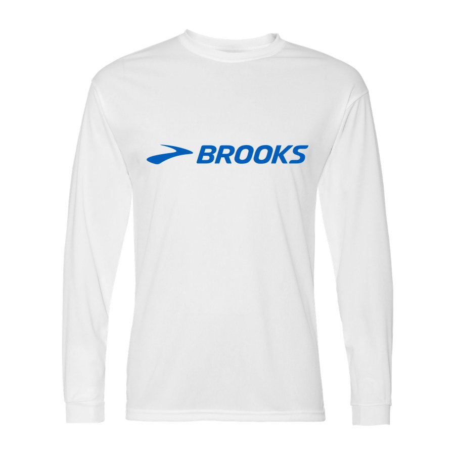 Men's Brooks Polyester Long Sleeve T-Shirt - White