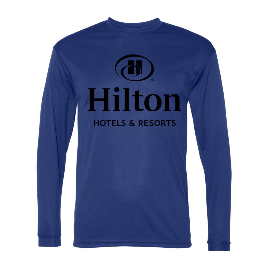 Men's Hilton Polyester Long Sleeve T-Shirt - Royal Blue