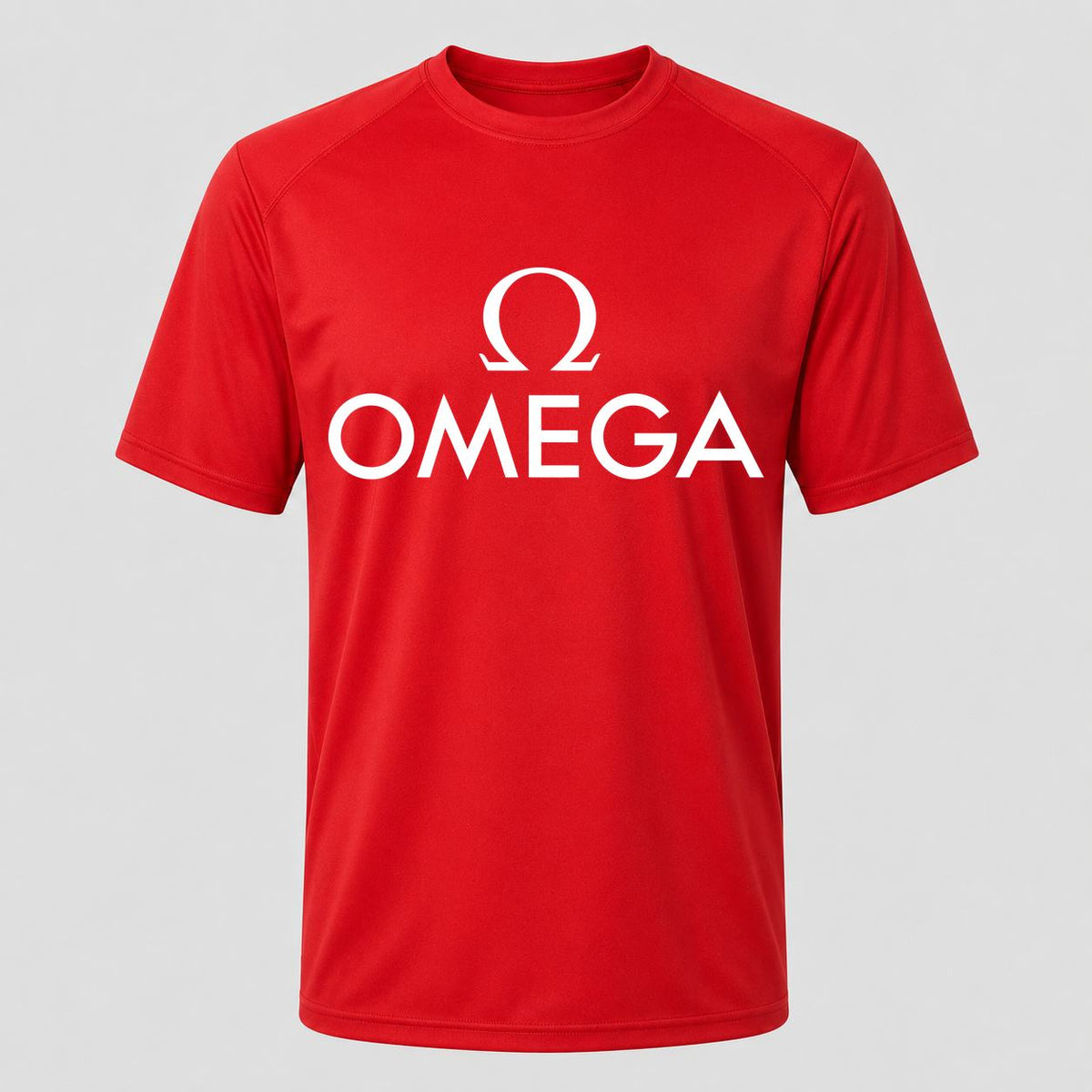 Men's Omega White Performance T-Shirt - Red