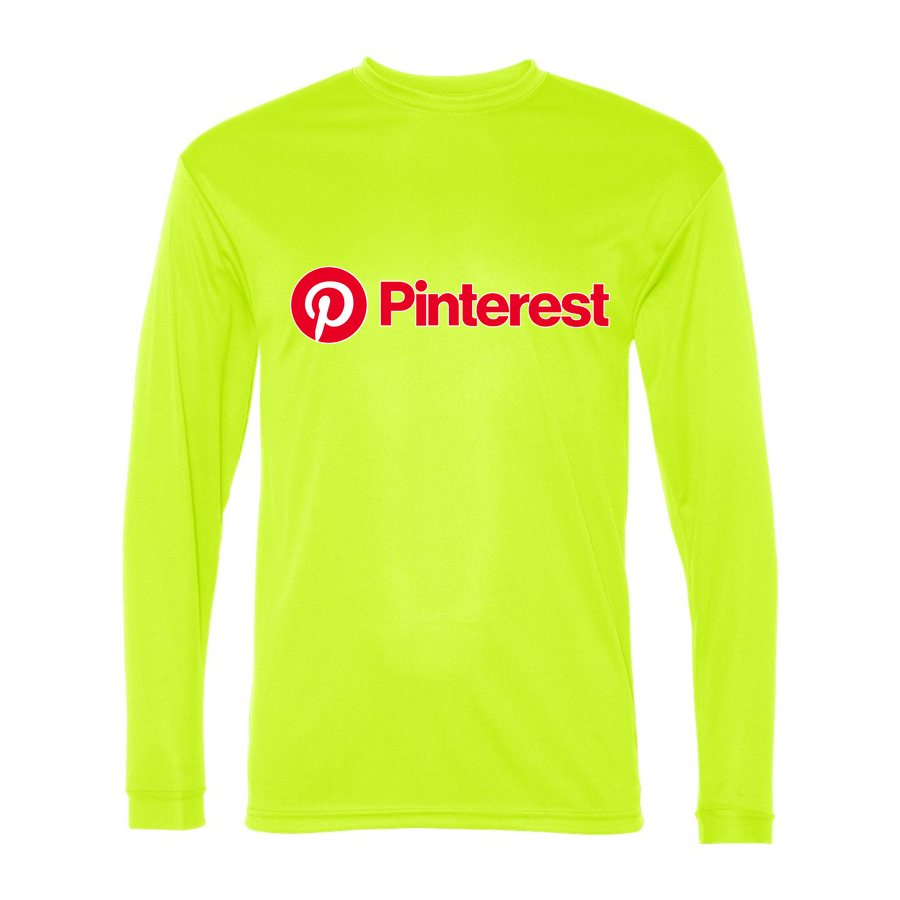 Men's pinterest Polyester Long Sleeve T-Shirt - Safety Yellow
