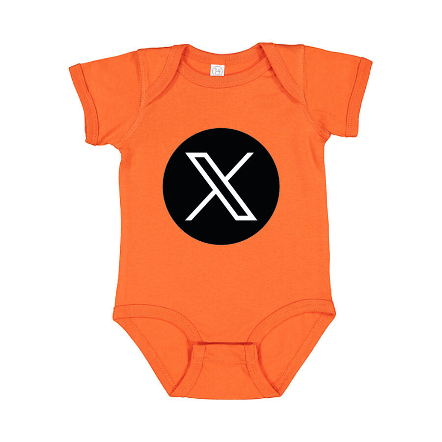 X Twitter Baby Romper Onesie - Orange