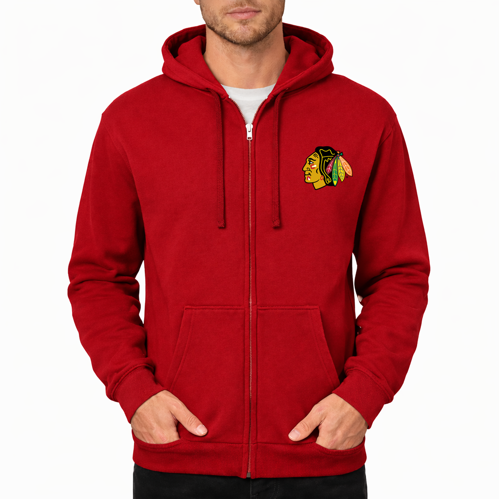 Men's Chicago Blackhawks Zipper Hoodie - Red