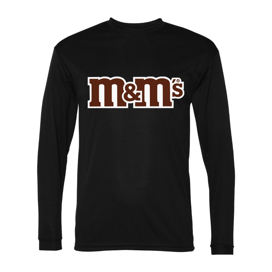Men's M&M's Polyester Long Sleeve T-Shirt - Black