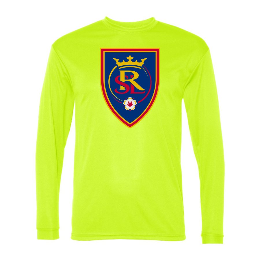Men's Real Salt Lake Soccer Polyester Long Sleeve T-Shirt - Safety Yellow