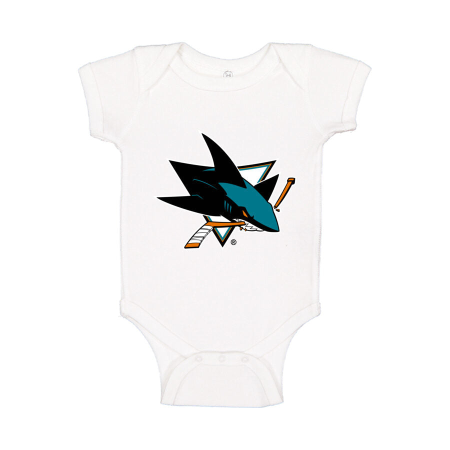 San Jose Sharks Baby Romper Onesie - White