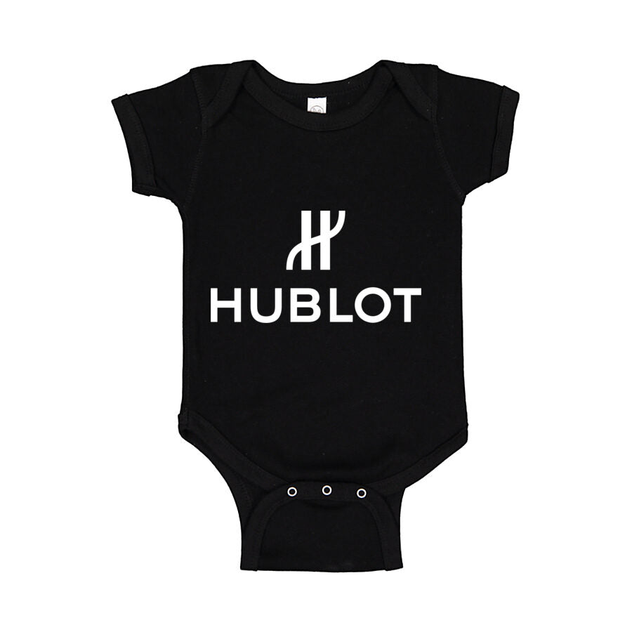 Hublot White Logo Baby Romper Onesie - Black
