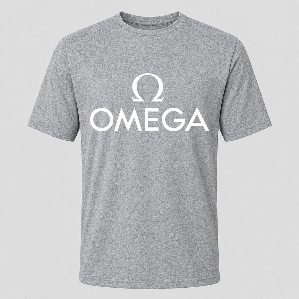 Men's Omega White Performance T-Shirt - Gray