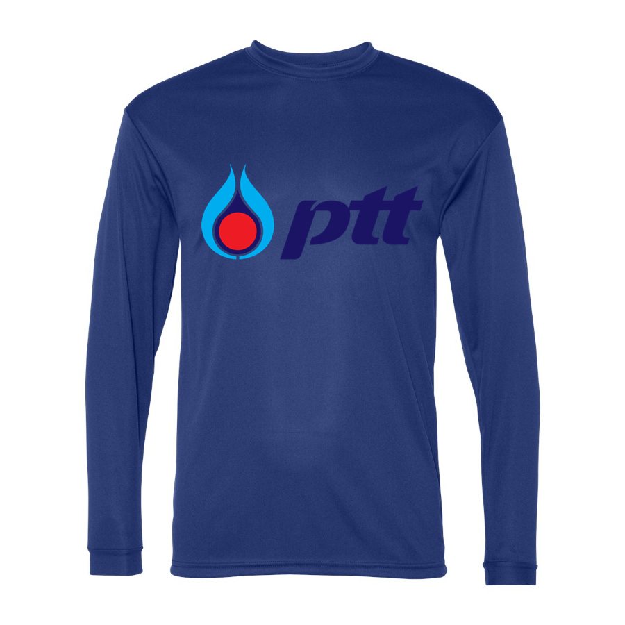 Men's PTT Polyester Long Sleeve T-Shirt - Royal Blue