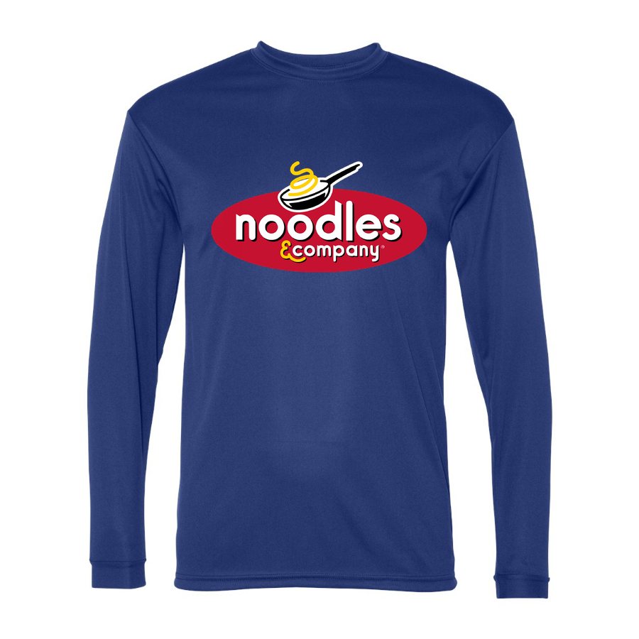 Men's Noodles & Company Polyester Long Sleeve T-Shirt - Royal Blue