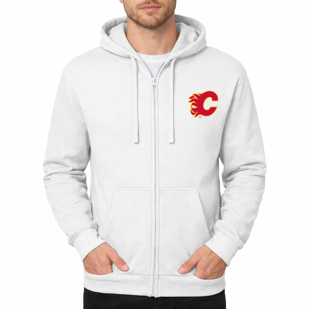 Men's Calgary Flames Zipper Hoodie - White