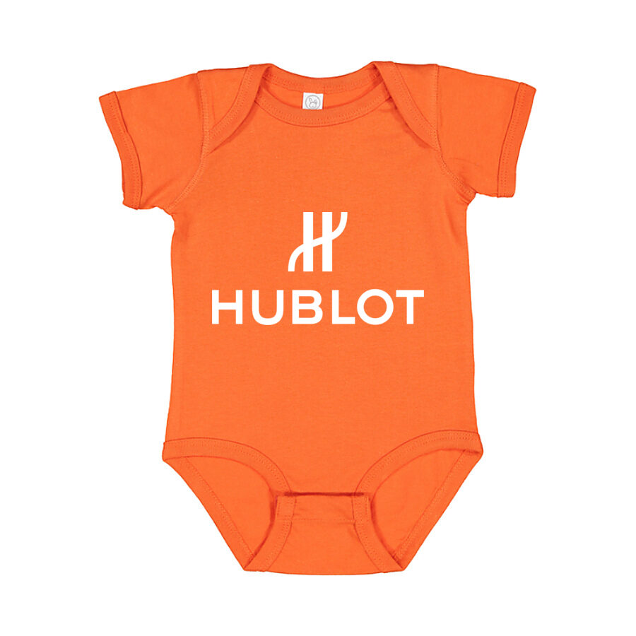 Hublot White Logo Baby Romper Onesie - Orange