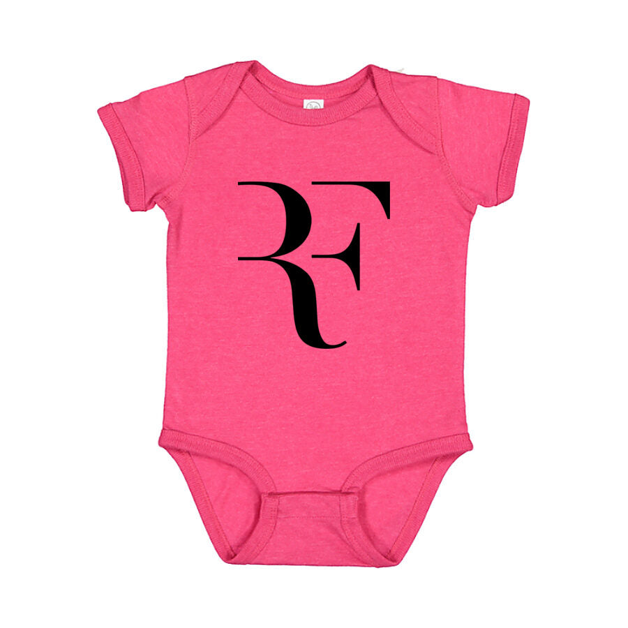 Roger Federer Black Logo Baby Romper Onesie - Pink