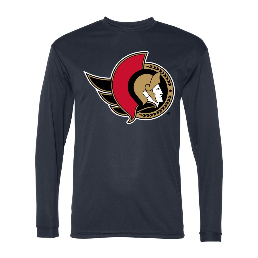 Men's Ottawa Senators Polyester Long Sleeve T-Shirt - Navy