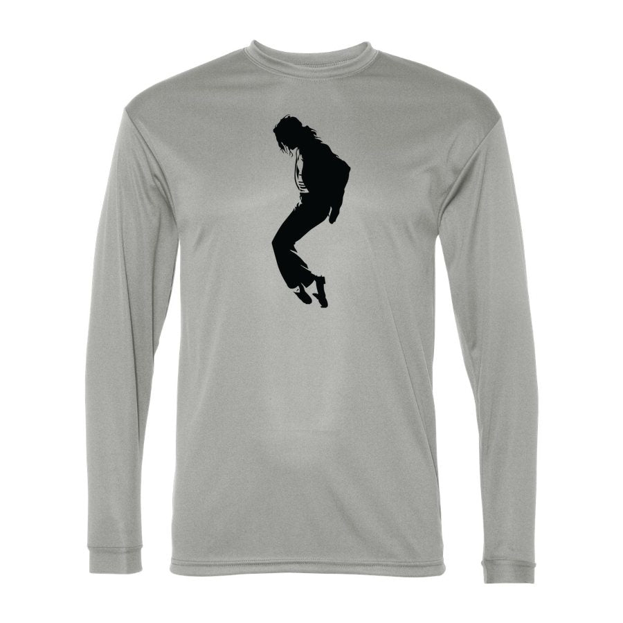 Men's Michael Jackson Polyester Long Sleeve T-Shirt - Silver