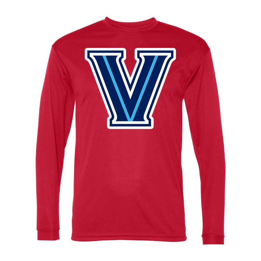Men's Villanova Wildcats Polyester Long Sleeve T-Shirt - Red
