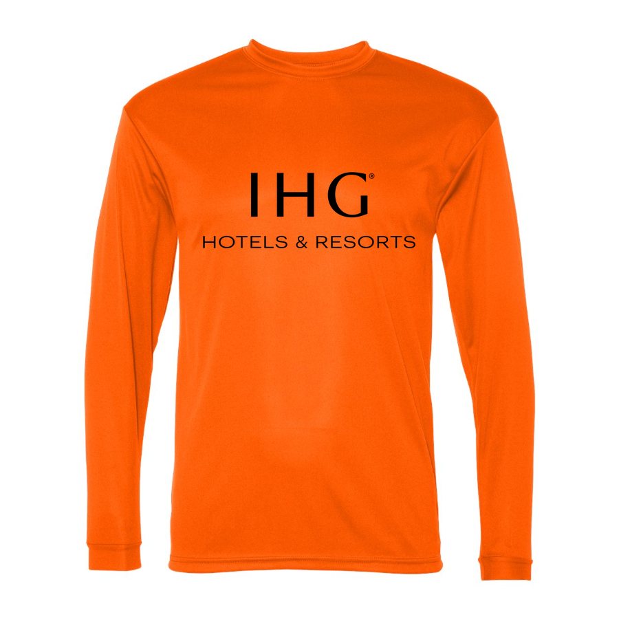 Men's IHG Polyester Long Sleeve T-Shirt - Safety Orange