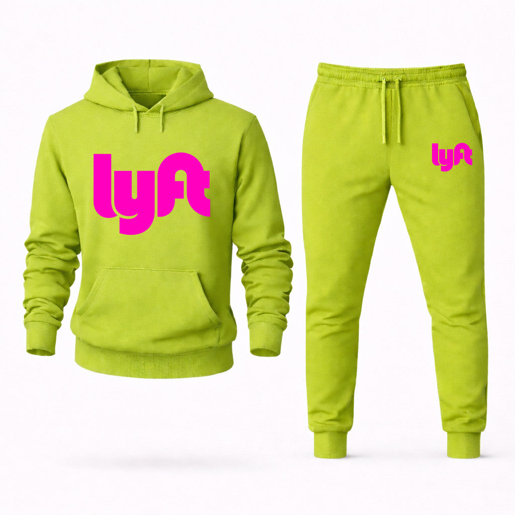 Lyft Pink Hoodie and Joggers Set - Lime Green