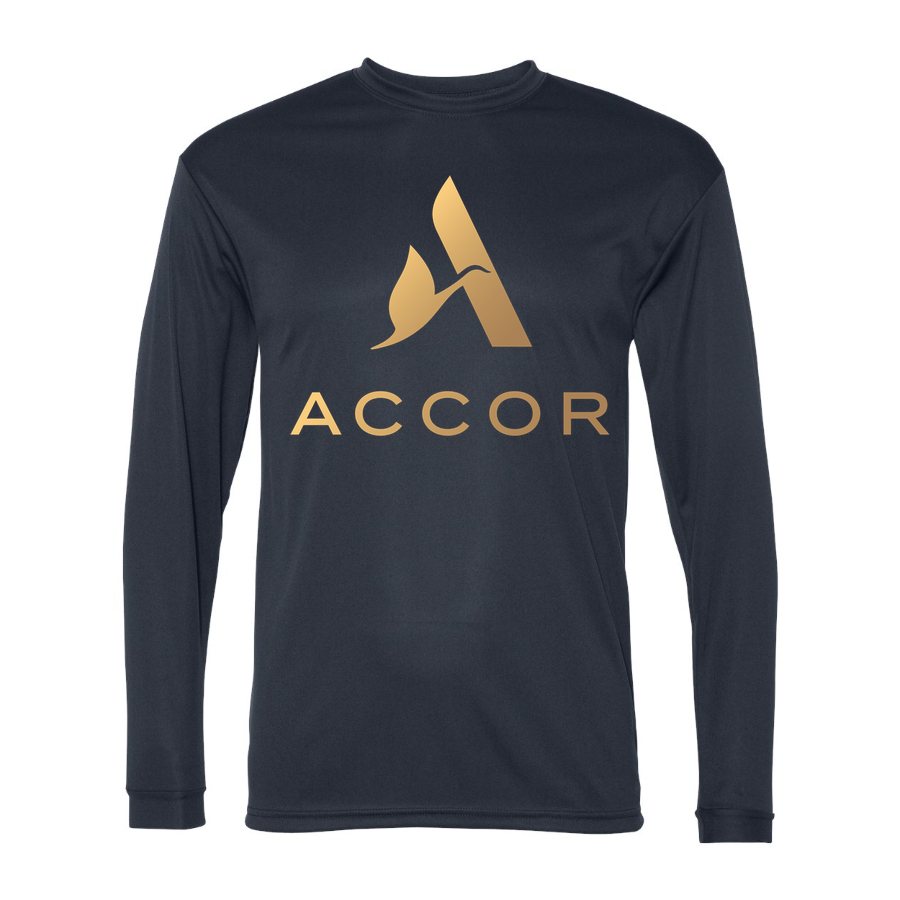 Men's Accor Polyester Long Sleeve T-Shirt - Navy