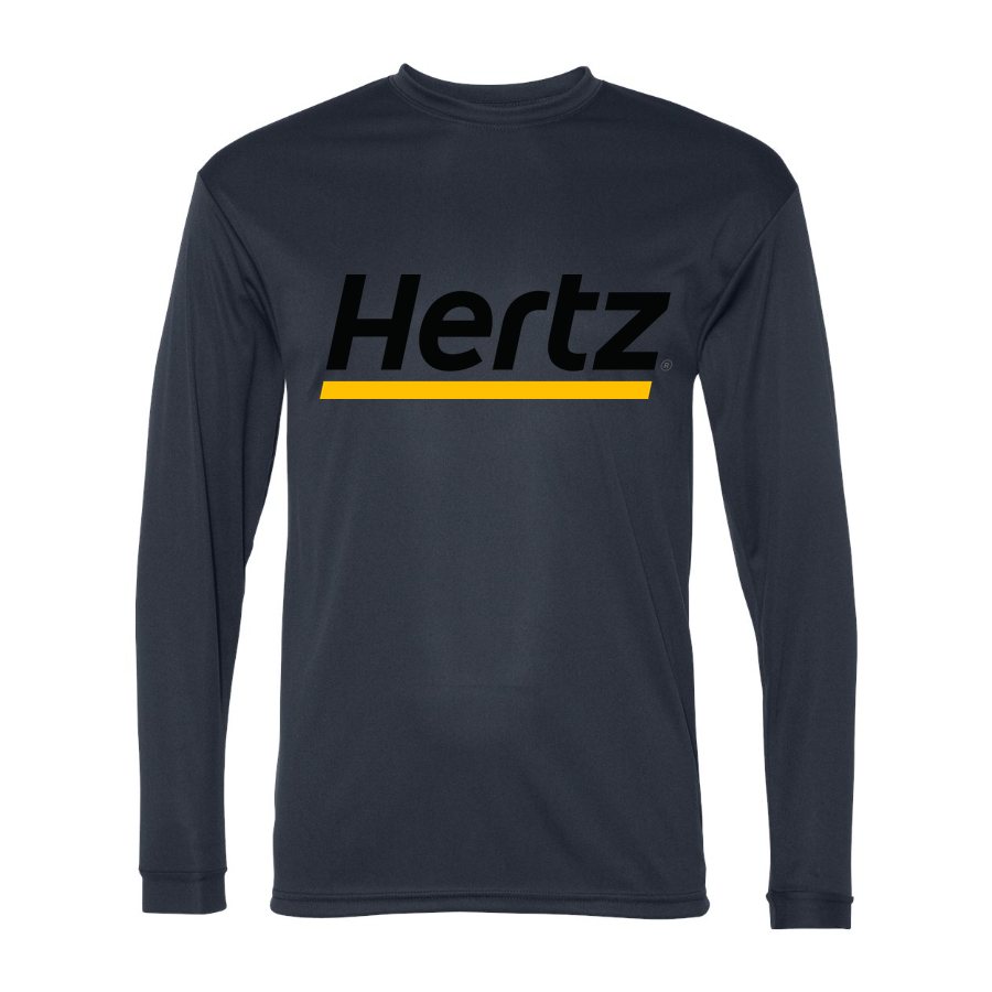 Men's Hertz Polyester Long Sleeve T-Shirt - Navy