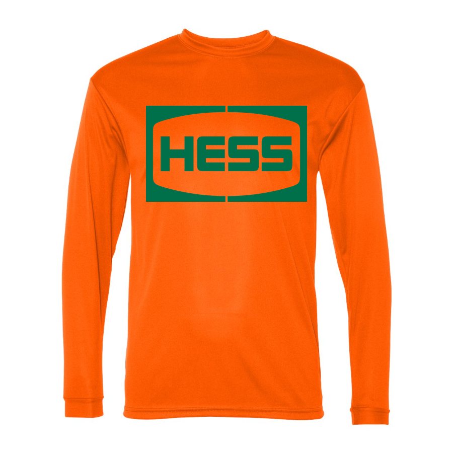 Men's Hess Polyester Long Sleeve T-Shirt - Safety Orange