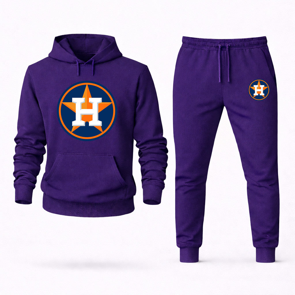 Houston Astros Hoodie and Joggers Set - Purple