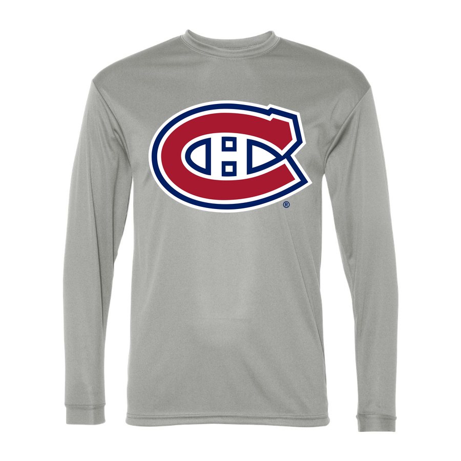 Men's Montreal Canadiens Polyester Long Sleeve T-Shirt - Silver