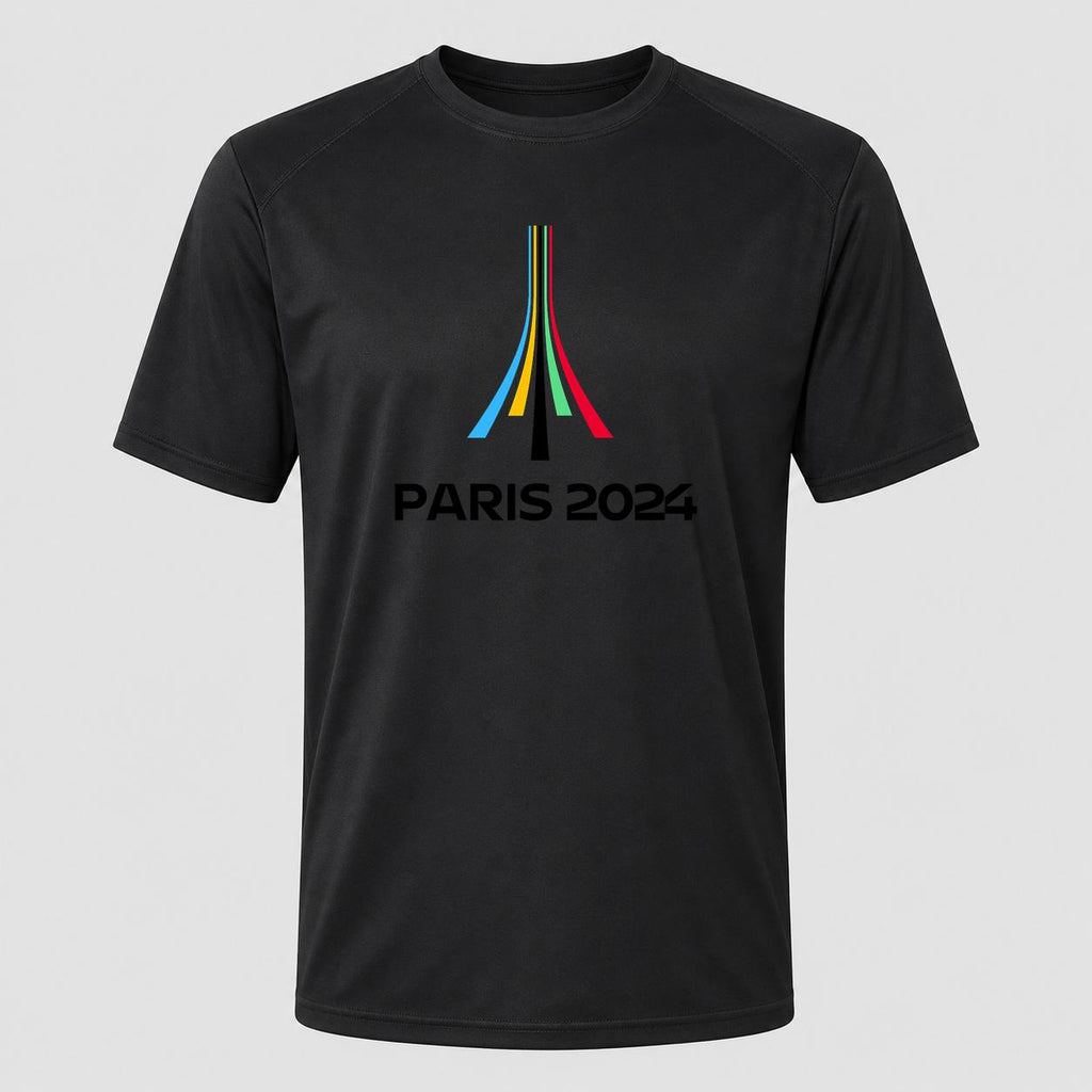 Men's Paris 2024 Olympics Black Performance T-Shirt - Black