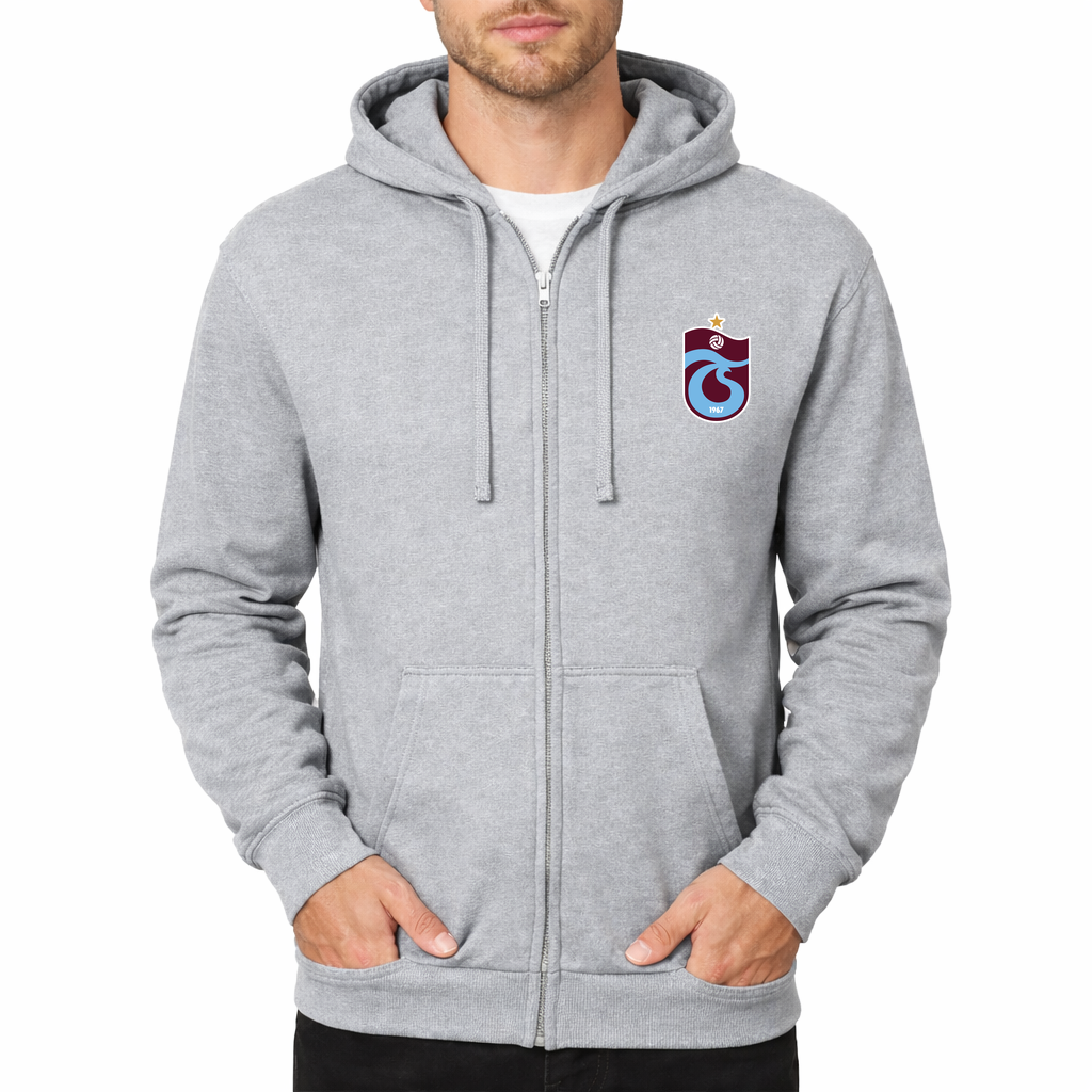 Men's Trabzonspor Soccer Zipper Hoodie - Grey