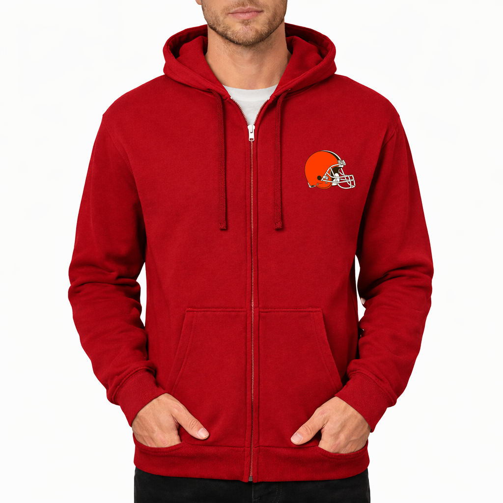 Men's Cleveland Browns Zipper Hoodie - Red