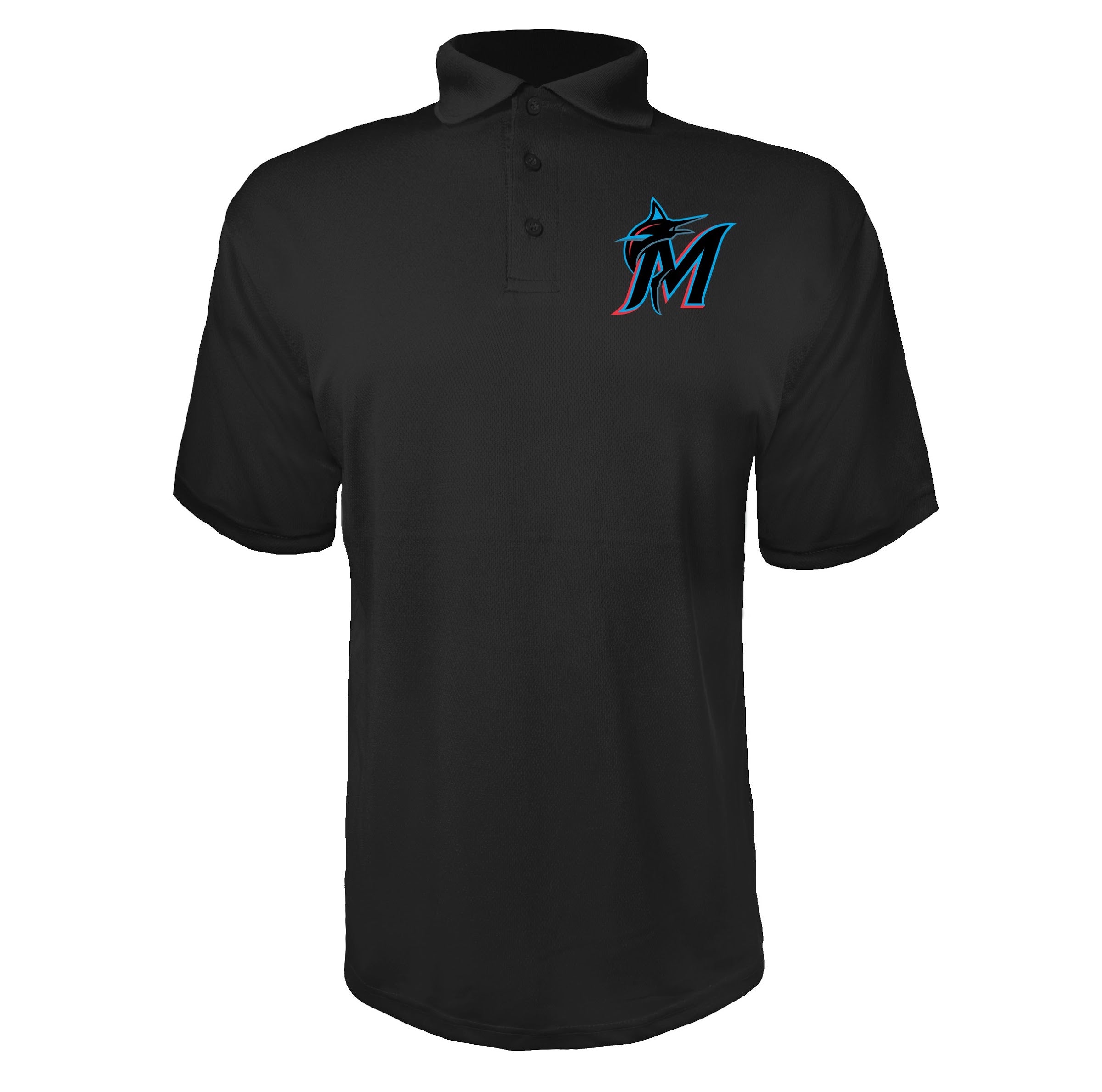 Miami Marlins Black polyester polo