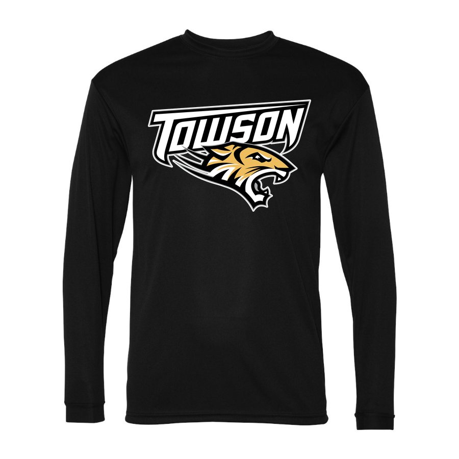 Men's Towson Tigers Polyester Long Sleeve T-Shirt - Black