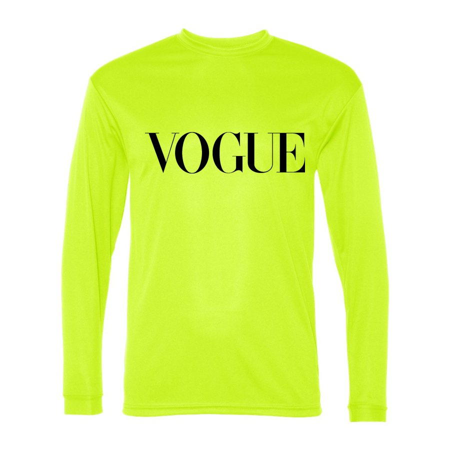 Men's Vogue Polyester Long Sleeve T-Shirt - Safety Yellow