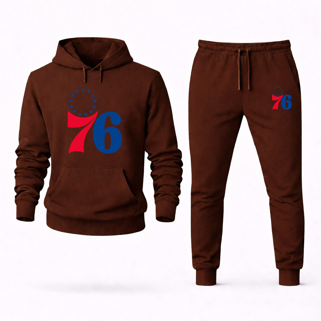 Philadelphia 76ers Hoodie and Joggers Set - Brown