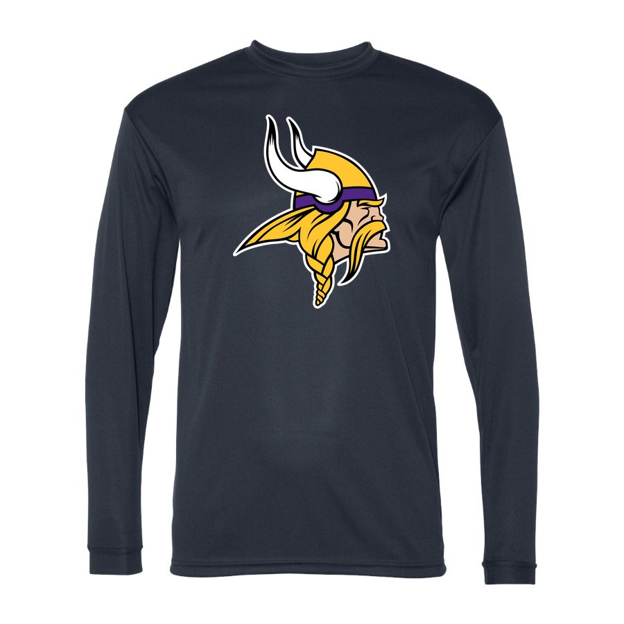 Men's Minnesota Vikings Polyester Long Sleeve T-Shirt - Navy