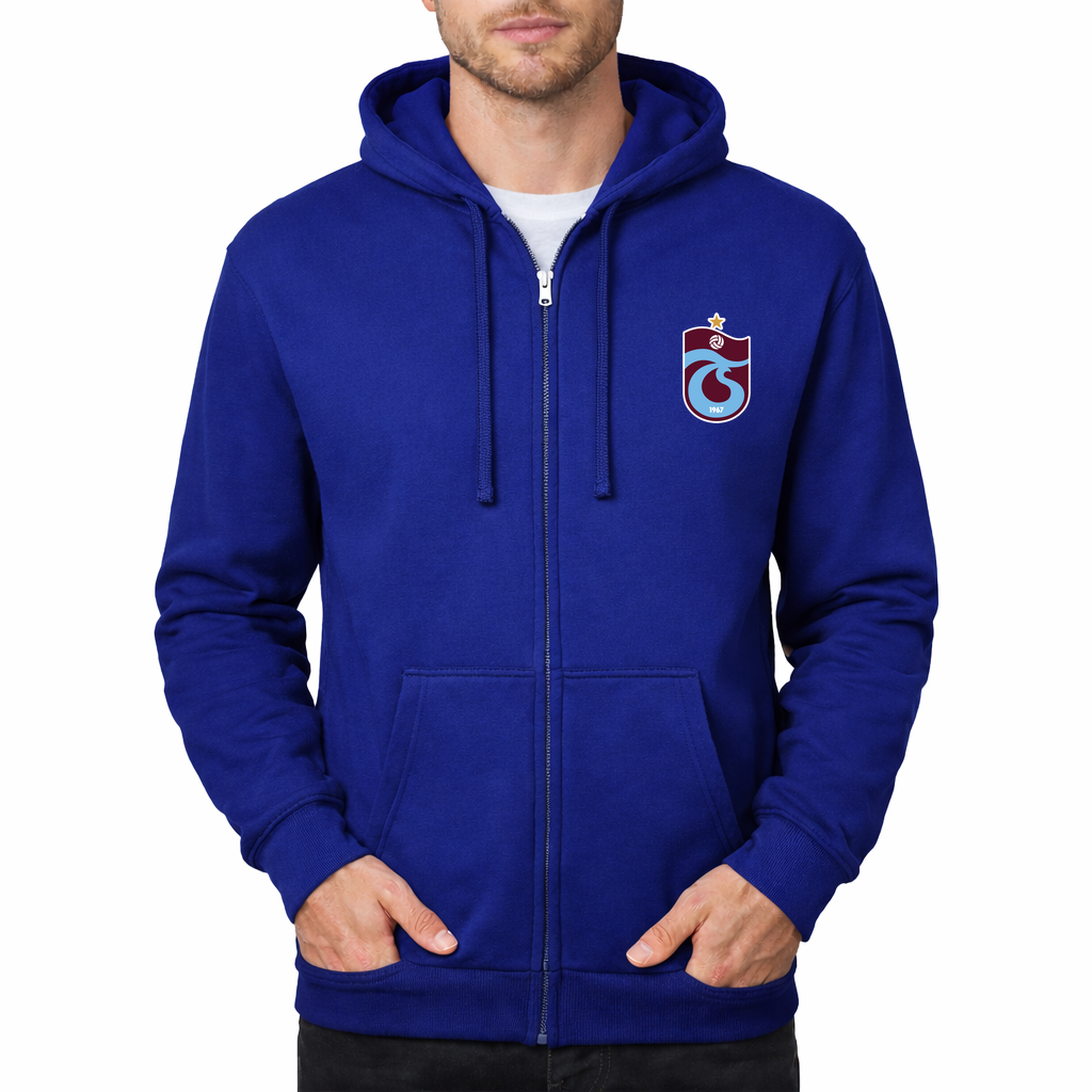 Men's Trabzonspor Soccer Zipper Hoodie - Royal Blue