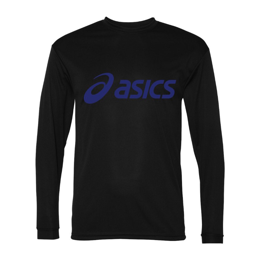 Men's Asics Polyester Long Sleeve T-Shirt - Black