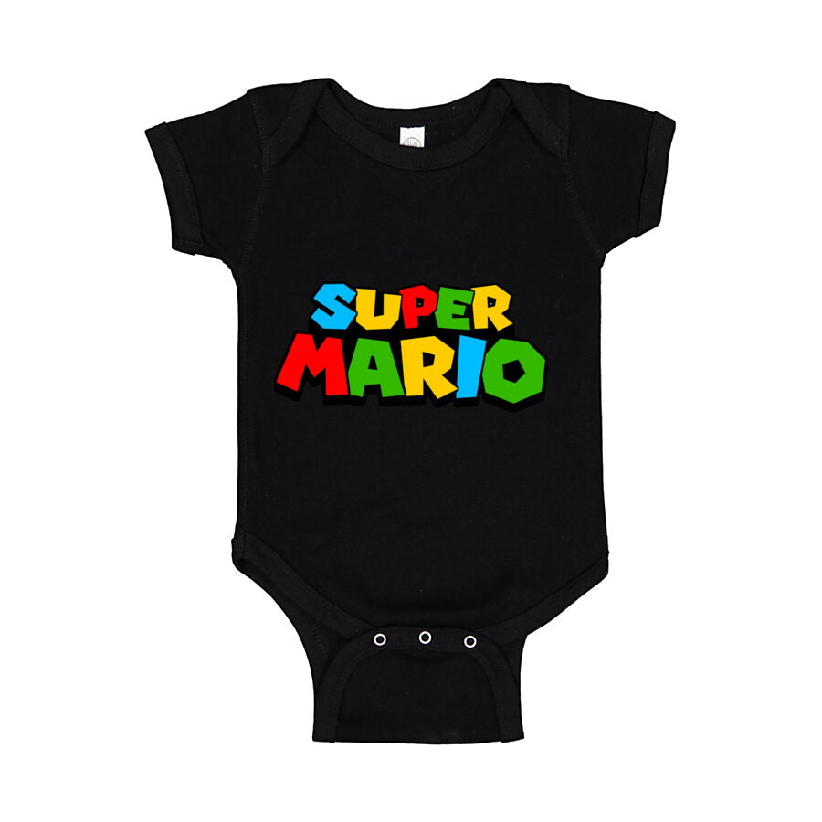 Super Mario Baby Romper Onesie - Black