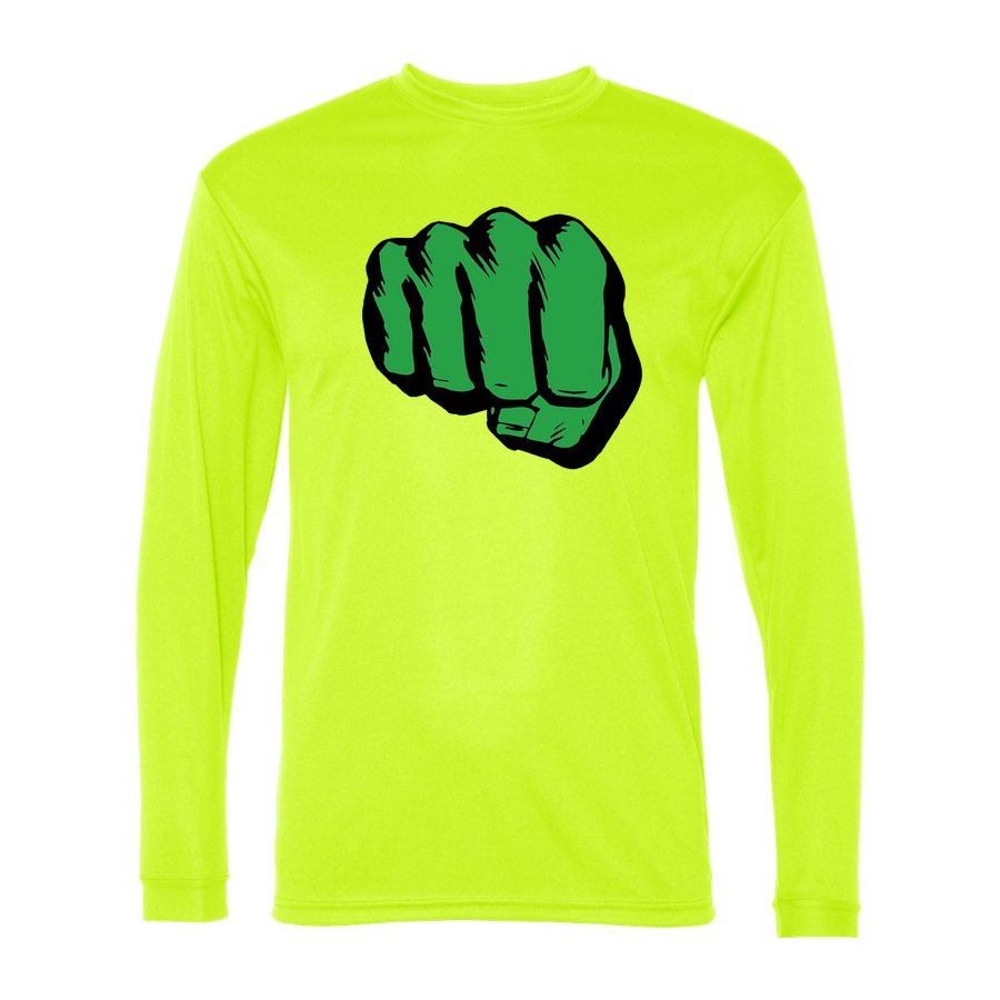 Men's Hulk Punch Polyester Long Sleeve T-Shirt - Safety Yellow