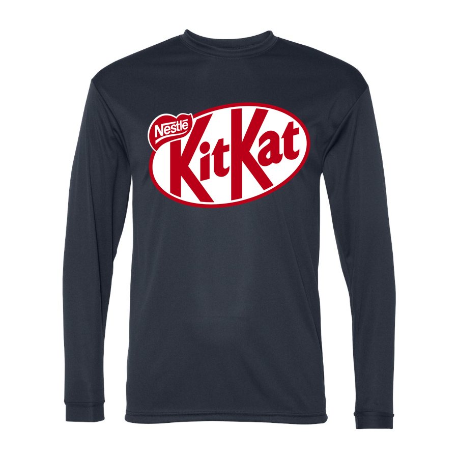 Men's Kit Kat food Polyester Long Sleeve T-Shirt - Navy