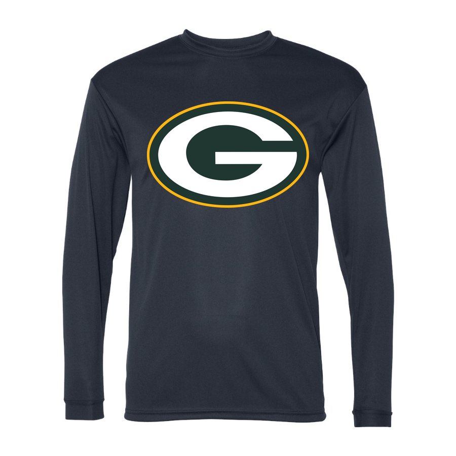Men's Green Bay Packers Polyester Long Sleeve T-Shirt - Navy