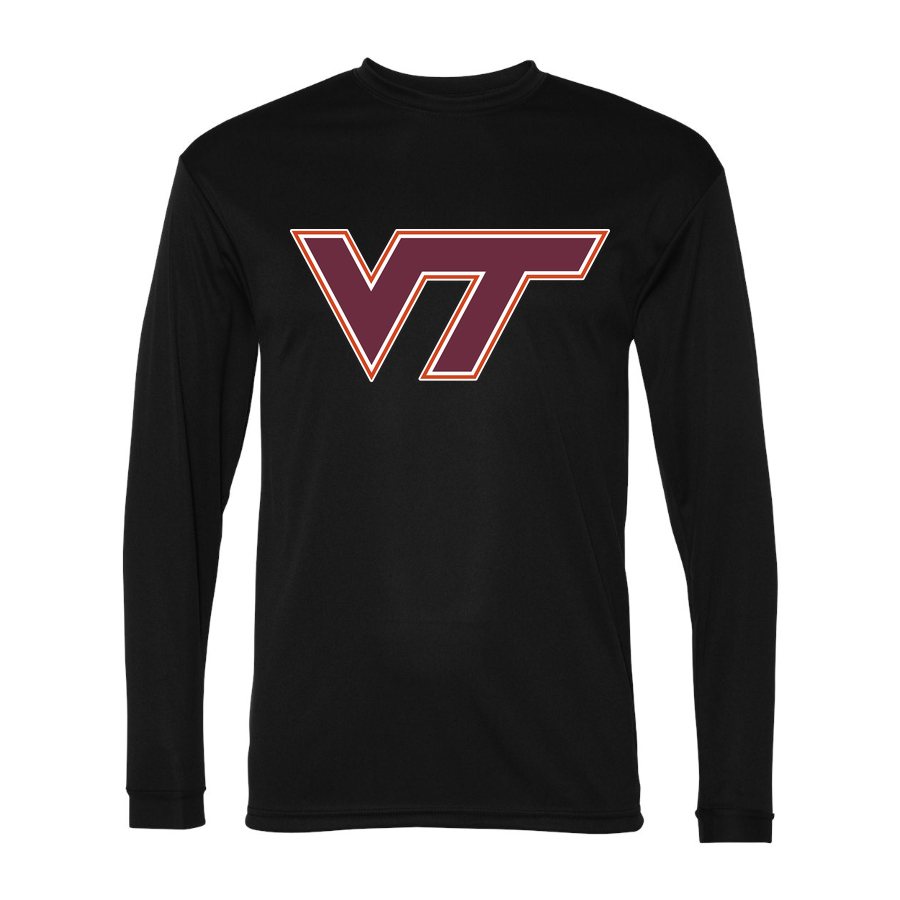 Men's Virginia Tech Hokies Polyester Long Sleeve T-Shirt - Black