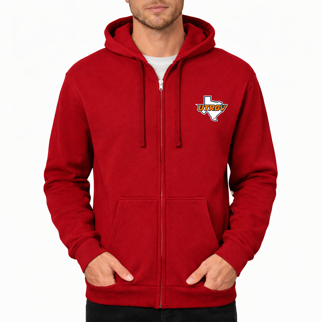 Men's UTRGV Vaqueros Zipper Hoodie - Red