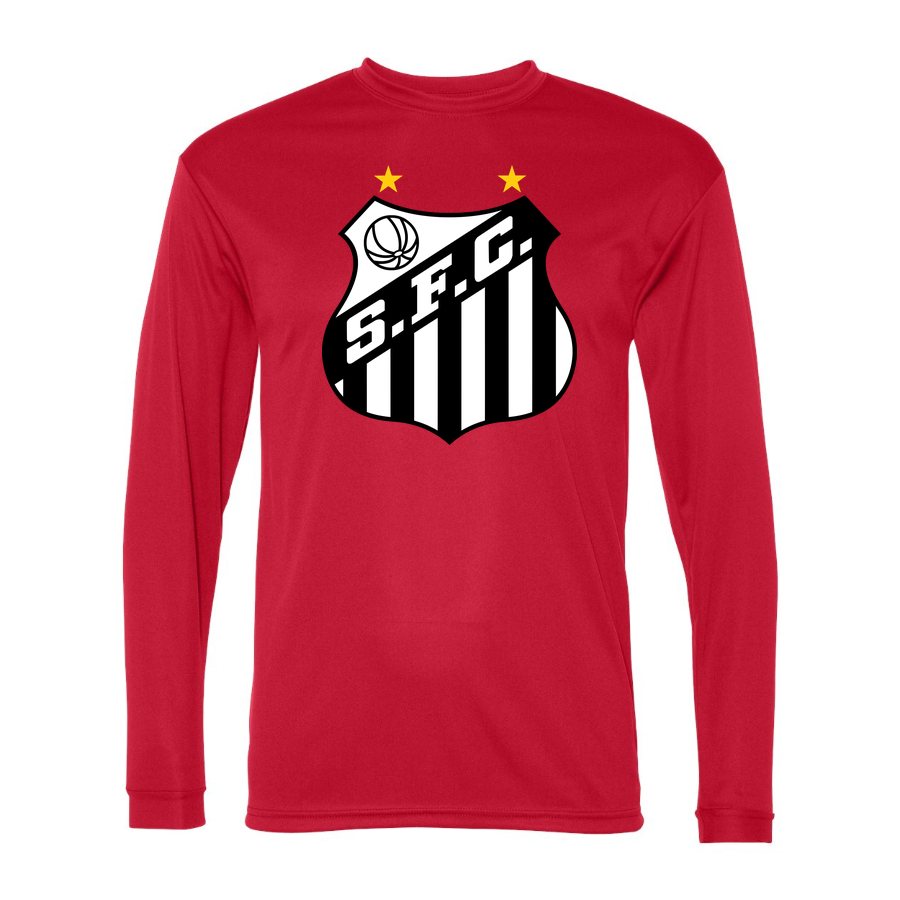 Men's Santos FC Polyester Long Sleeve T-Shirt - Red
