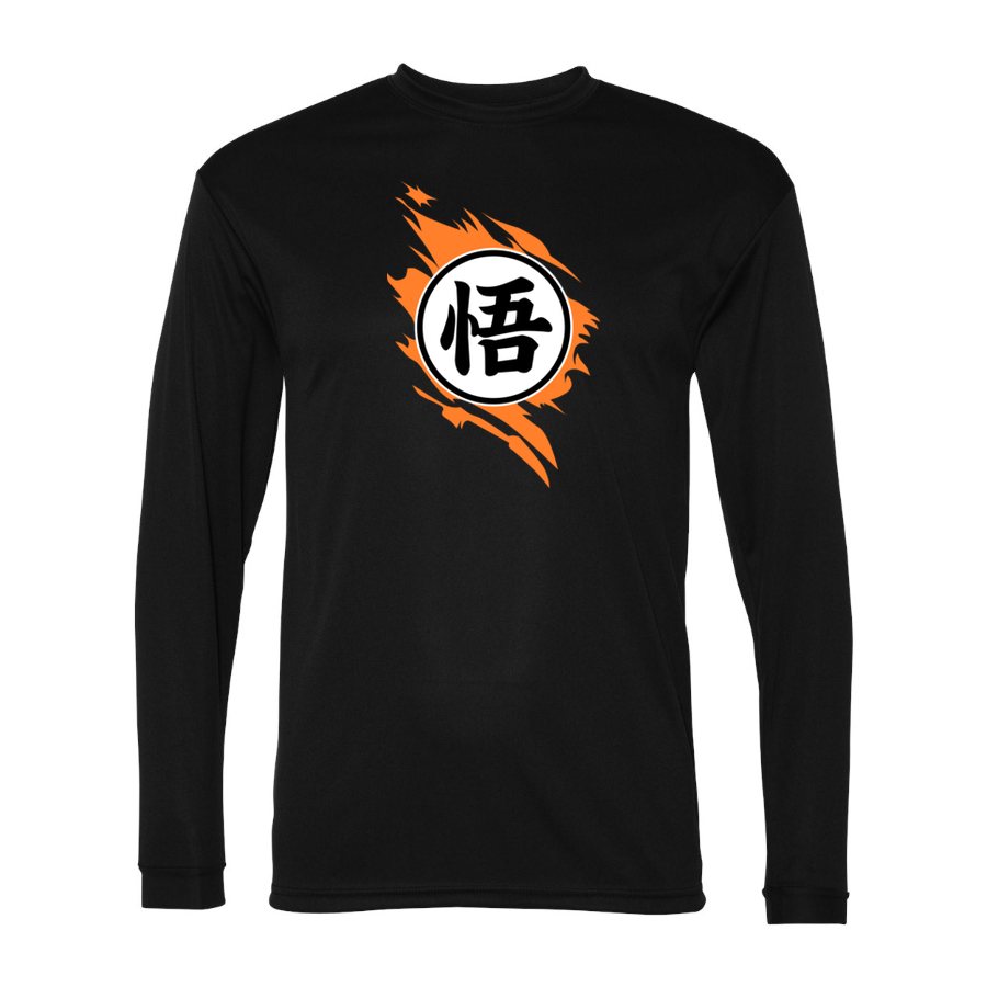 Men's Dragon Ball Z Polyester Long Sleeve T-Shirt - Black