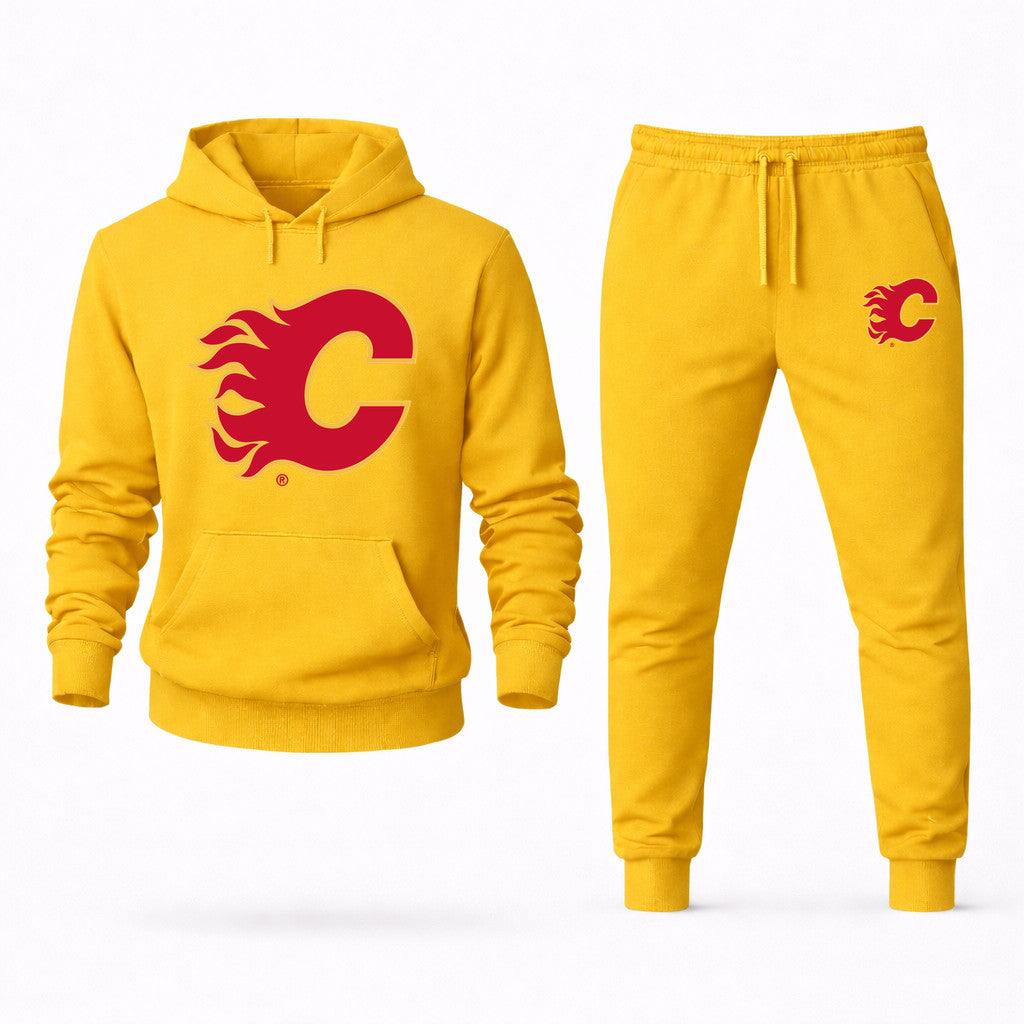 Calgary Flames Hoodie and Joggers Set - Yellow