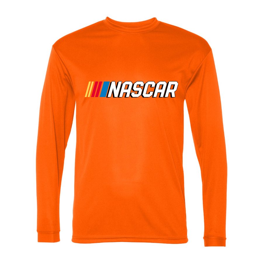 Men's nascar Polyester Long Sleeve T-Shirt - Safety Orange