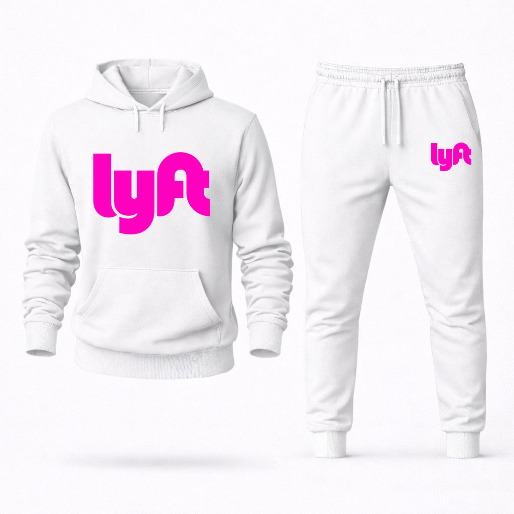 Lyft Pink Hoodie and Joggers Set - White