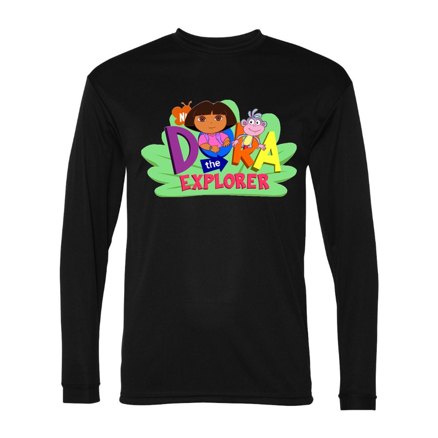 Men's Dora the Explorer Polyester Long Sleeve T-Shirt - Black