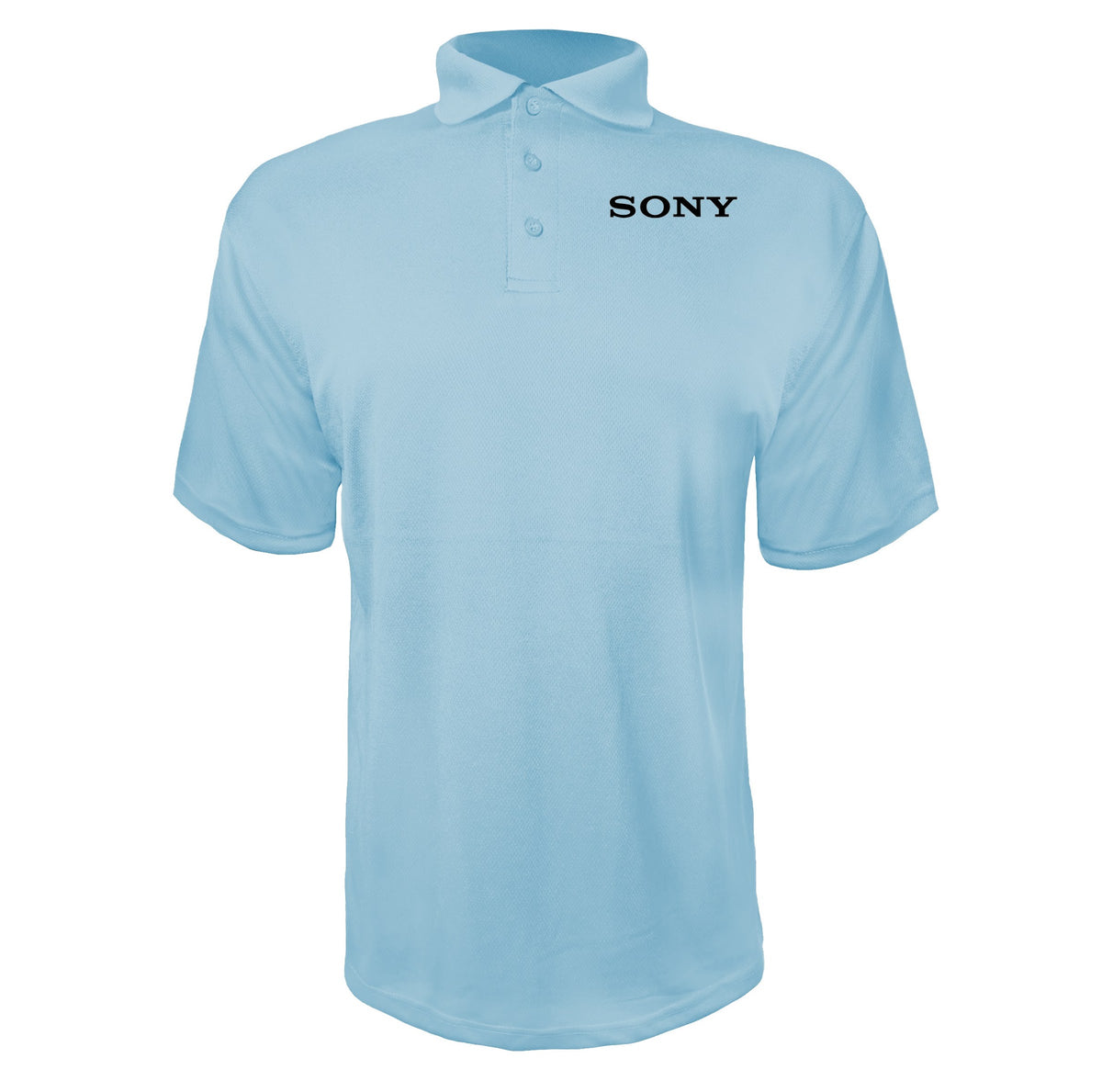 Sony Black men's polyester polo in Sky Blue
